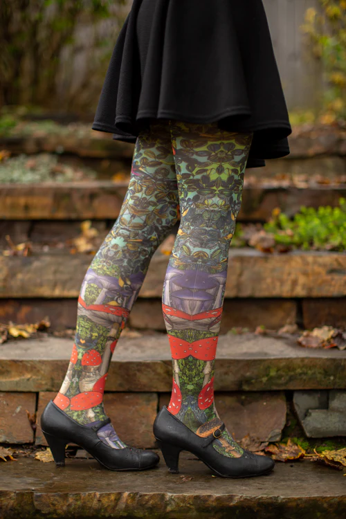 Birds Printed Tights - Image 3