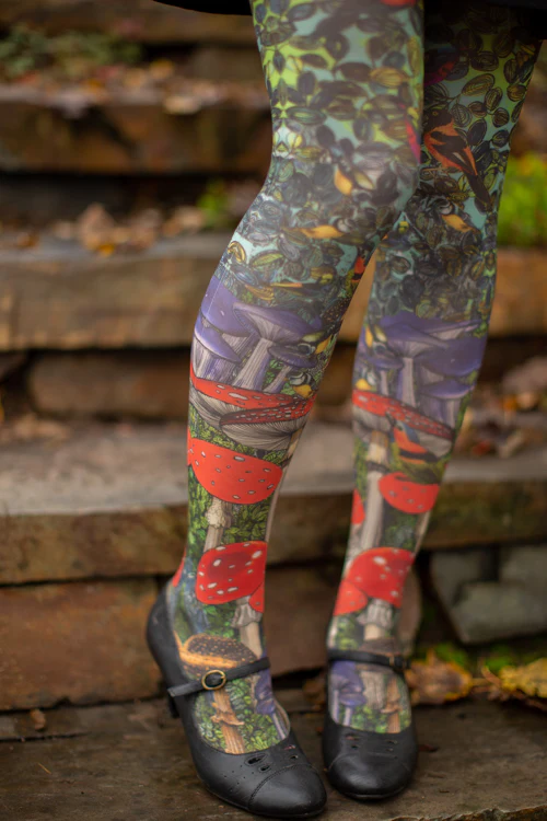 Birds Printed Tights - Image 4