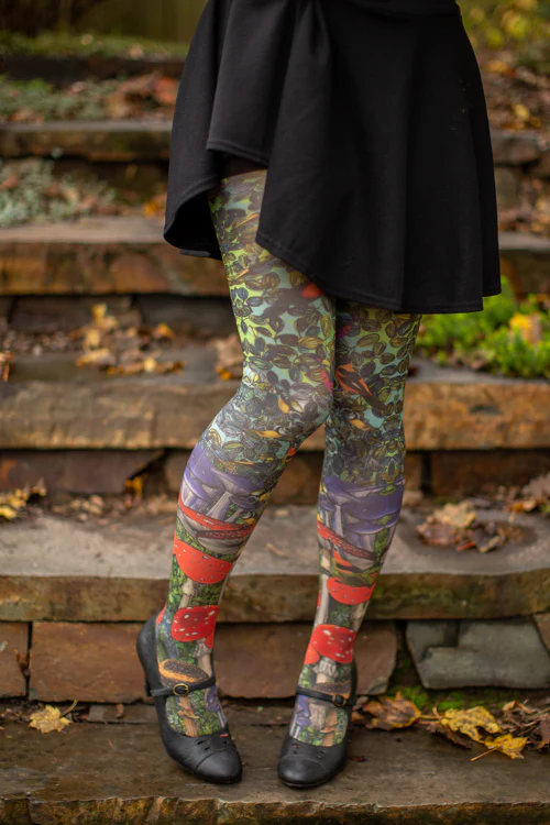 Birds Printed Tights - Image 5