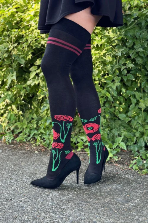 XL Foot Botanical Nouveau Thigh High Socks - Image 12