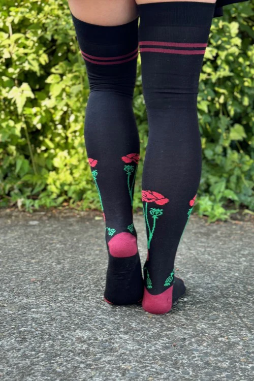 XL Foot Botanical Nouveau Thigh High Socks - Image 15