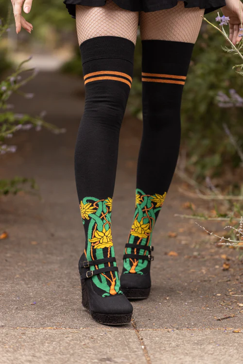 Botanical Nouveau Thigh High Socks - Image 14