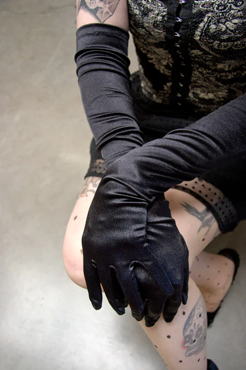Extra Long Satin Gloves - Image 3