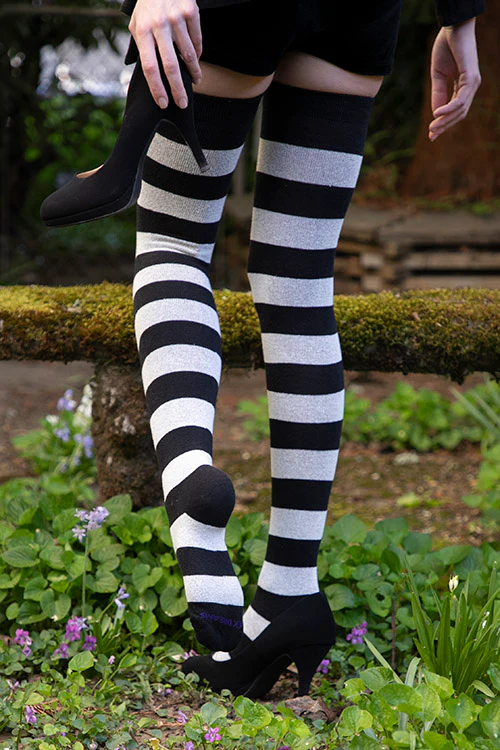 Longer Striped Extraordinary Thigh High Socks - Image 12