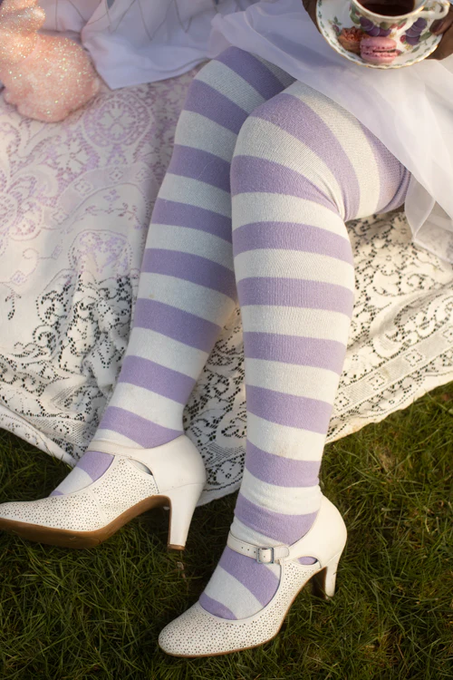 Longer Striped Extraordinary Thigh High Socks - Image 39