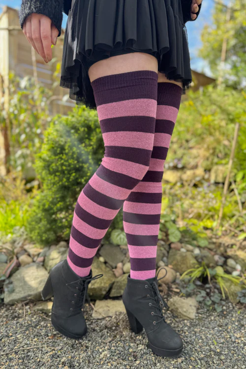 Longer Striped Extraordinary Thigh High Socks - Image 50