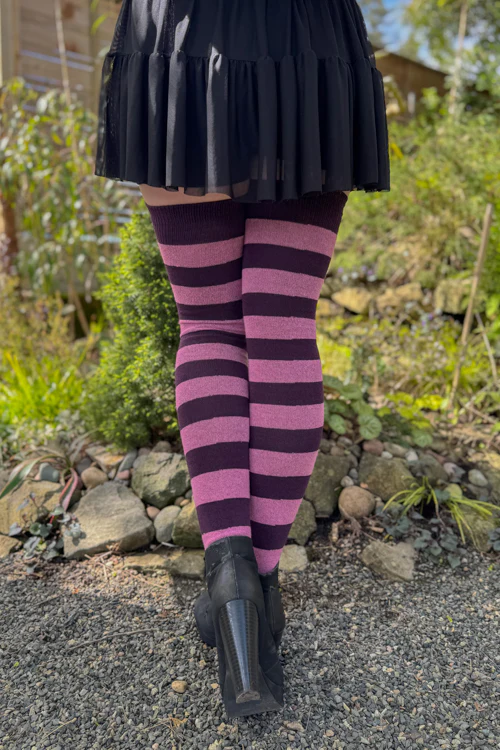 Longer Striped Extraordinary Thigh High Socks - Image 51
