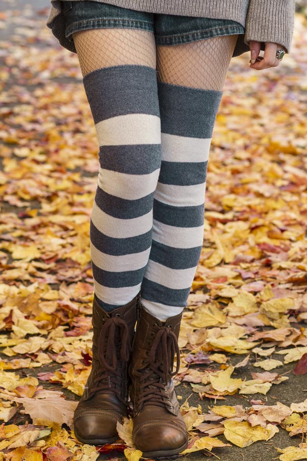 Longer Striped Extraordinary Thigh High Socks - Image 54