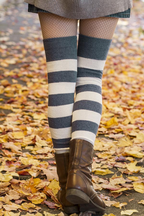 Longer Striped Extraordinary Thigh High Socks - Image 56