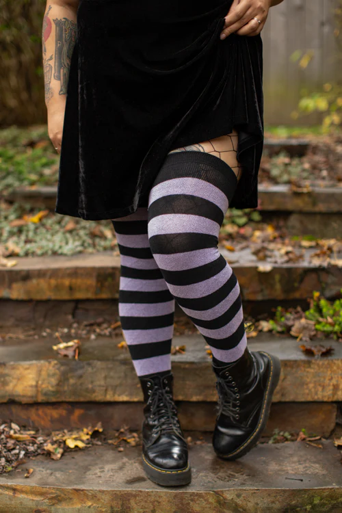 Longer Striped Extraordinary Thigh High Socks - Image 6