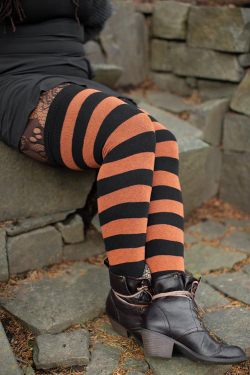 Longer Striped Extraordinary Thigh High Socks - Image 7