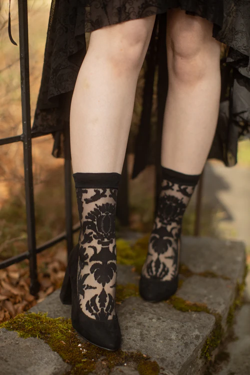 Floral Damask Sheer Crew - Image 4