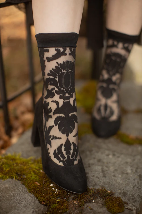 Floral Damask Sheer Crew - Image 5