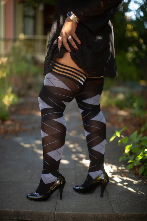 Kimmie Argyle Thigh High with Stay-Up Top - Image 3