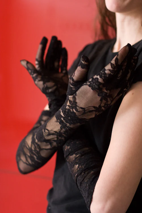 Long Stretch Lace Gloves - Image 3