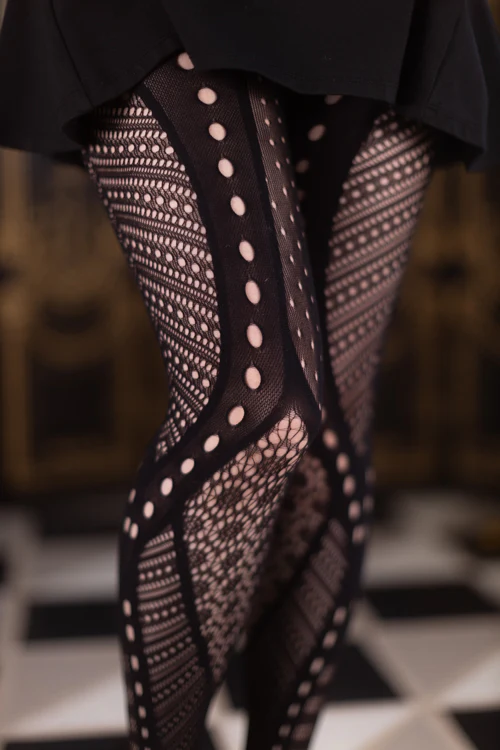 Melange of Patterns Net Tights - Image 3
