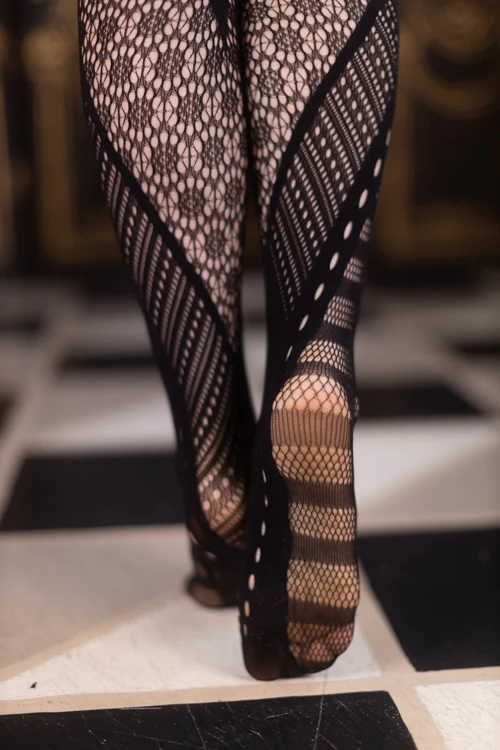 Melange of Patterns Net Tights - Image 5