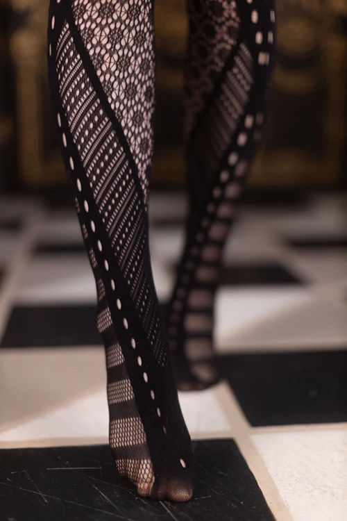 Melange of Patterns Net Tights - Image 6