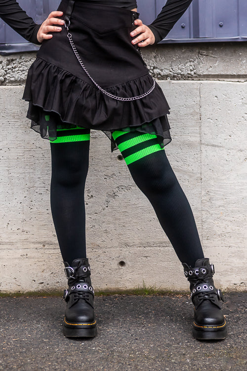 Neon Power Stripe Thigh High Socks - Image 18