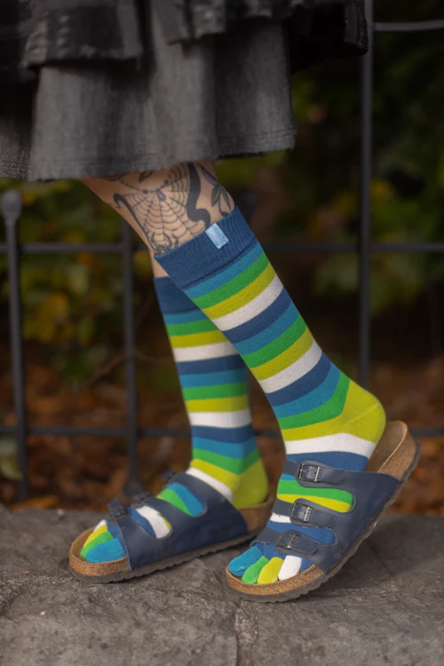 Stripy Crew Toe Socks - Image 10