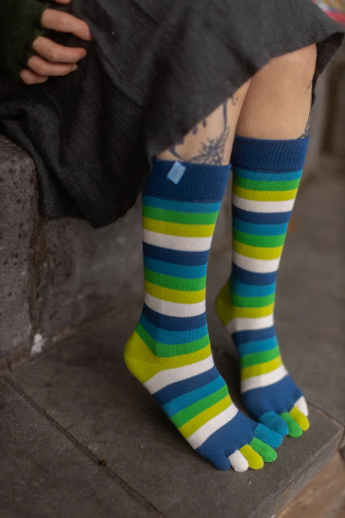 Stripy Crew Toe Socks - Image 11
