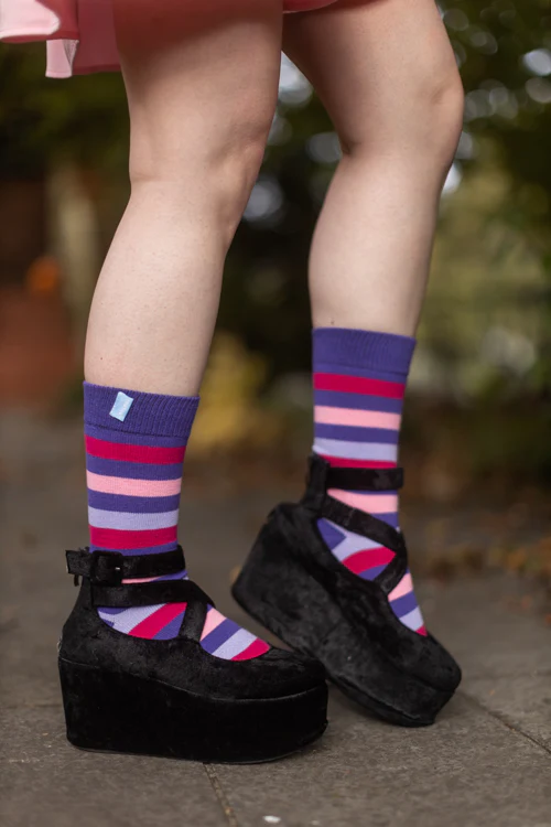 Stripy Crew Toe Socks - Image 15