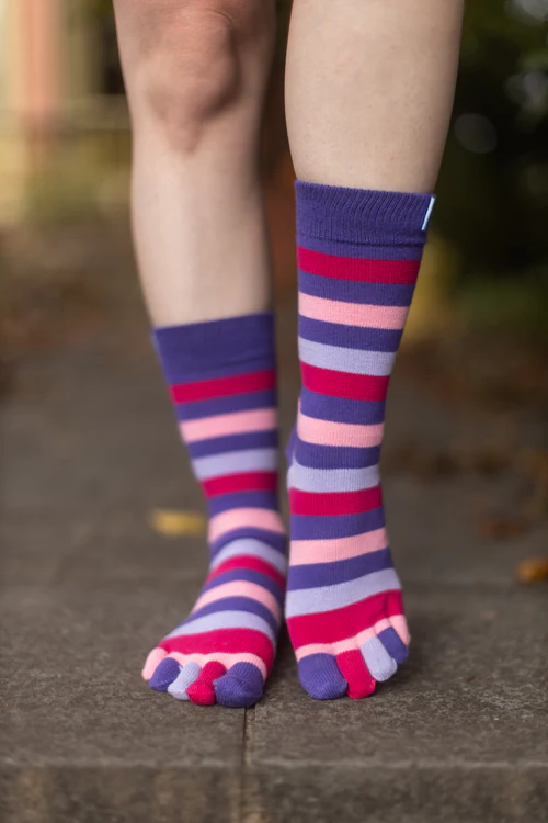 Stripy Crew Toe Socks - Image 16