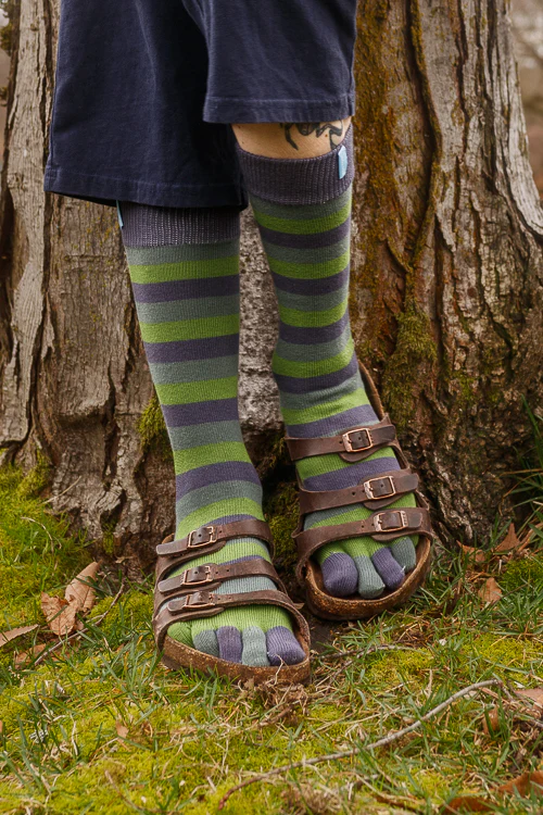 Stripy Crew Toe Socks - Image 17