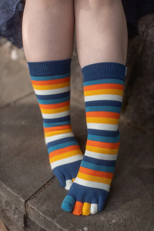 Stripy Crew Toe Socks - Image 20