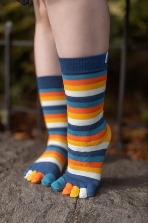Stripy Crew Toe Socks - Image 21