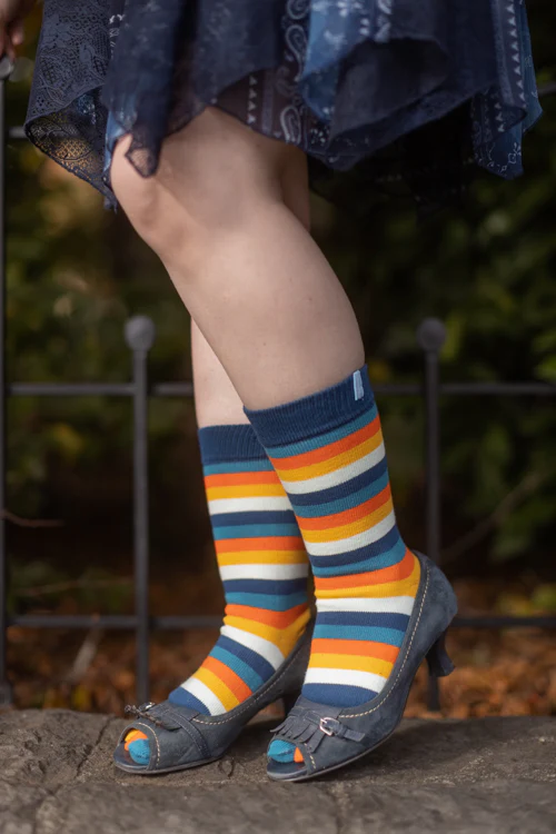 Stripy Crew Toe Socks - Image 22