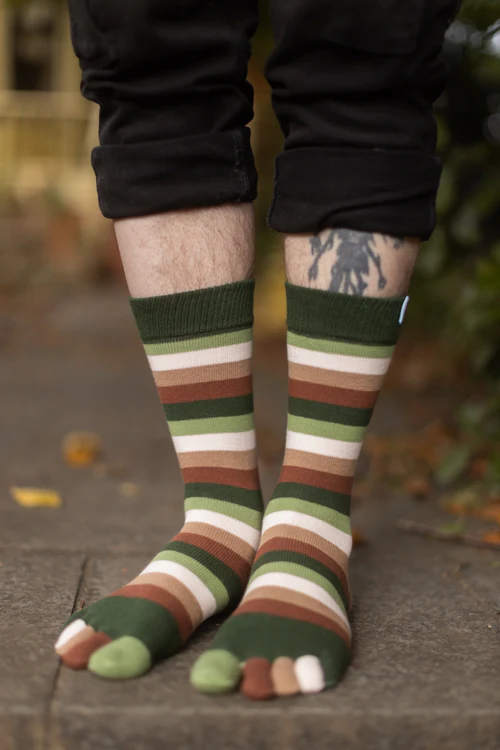 Stripy Crew Toe Socks - Image 4